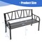 Costway Outdoor Patio Garden Bench Metal Frame with Ergonomic Armrest 660 Lbs Max Load